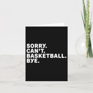 Tarjeta ¡Lo sentimos. Pelota de baloncesto. Adiós. Diseño