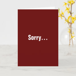 Tarjeta ¡Lo sentimos... Tirar abajo