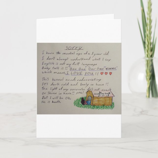 Tarjeta Lo siento (Anverso)