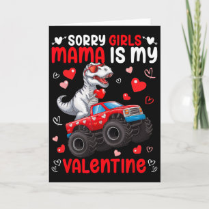 Tarjeta Lo siento chicas mamá es mi dinosaurio monstruo de