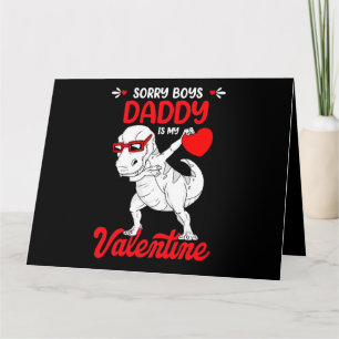 Tarjeta Lo siento chicos papá Valentín T rex Dinosaurio Va
