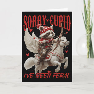 Tarjeta Lo siento Cupido He sido salvaje Mapache divertido