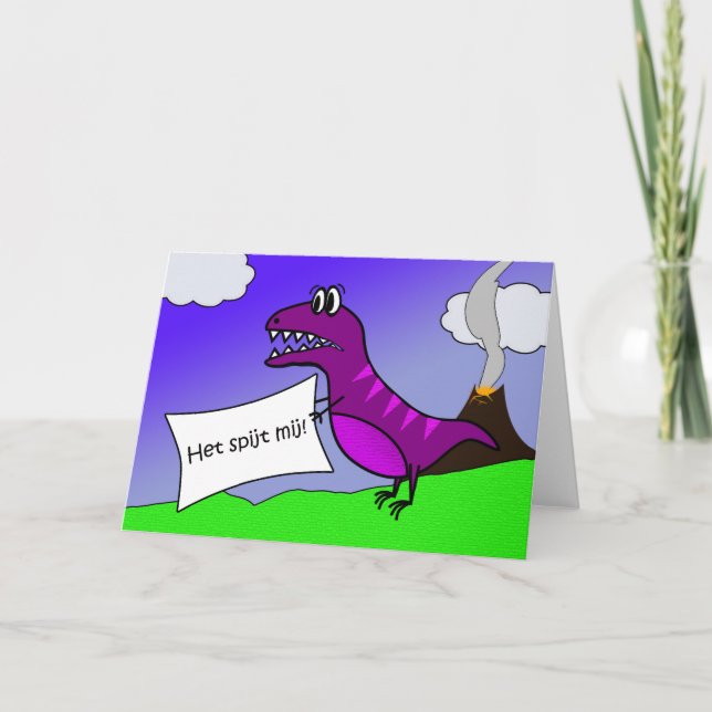 Tarjeta Lo siento, Dinosaurio (Anverso)