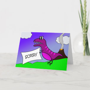 Tarjeta Lo siento, Dinosaurio T-rex, Excusa del Cerebro Re