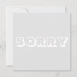 Tarjeta Lo siento, gris claro blanco moderno negrita