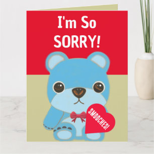 Tarjeta Lo siento mucho Osito de peluche corazón disculpa 