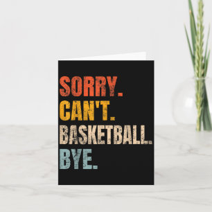 Tarjeta Lo siento no puedo baloncesto adiós jugador de bal