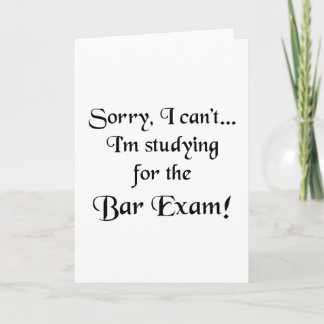 Tarjeta Lo siento, no puedo... examen de bar