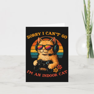 Tarjeta Lo siento no puedo ir soy un gato de interior 