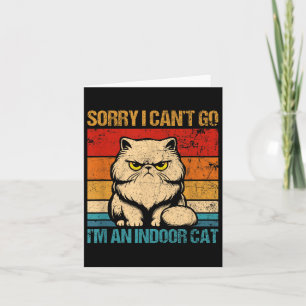 Tarjeta Lo siento no puedo ir soy un gato de interior