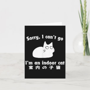 Tarjeta Lo siento, no puedo irme, soy un gato cubierto jap