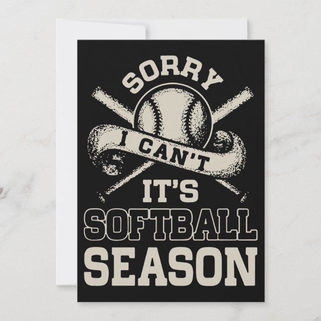 Tarjeta Lo siento, no puedo usar sus camisetas de softball (Anverso)