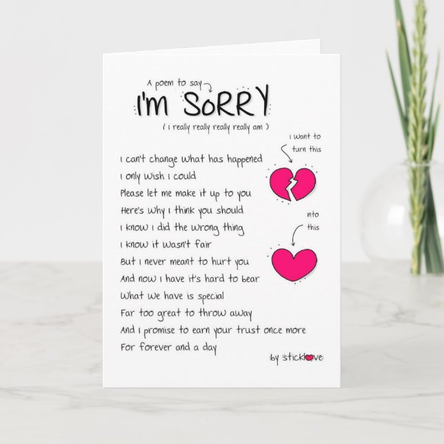 Tarjeta Lo siento / Perdóname (Anverso)