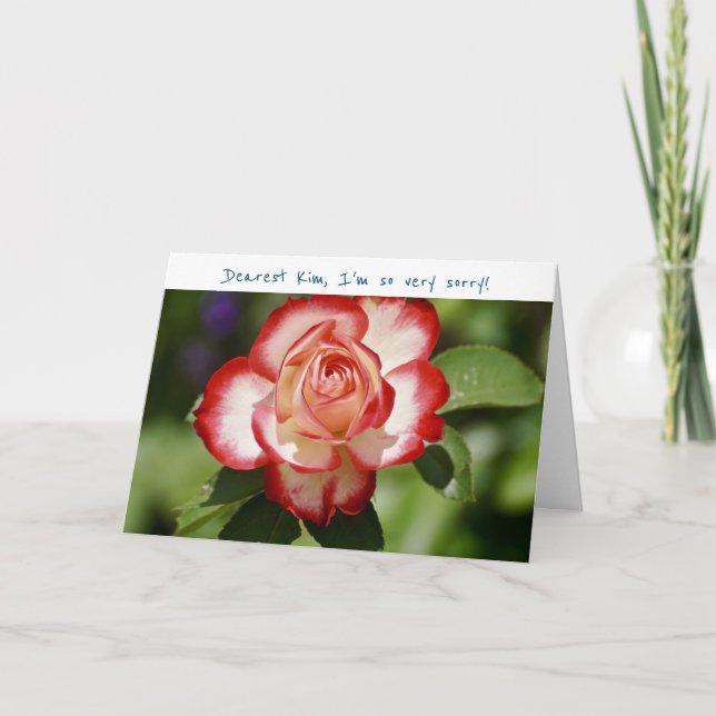Tarjeta Lo siento, por favor, perdóname disculpa de rosa b (Anverso)