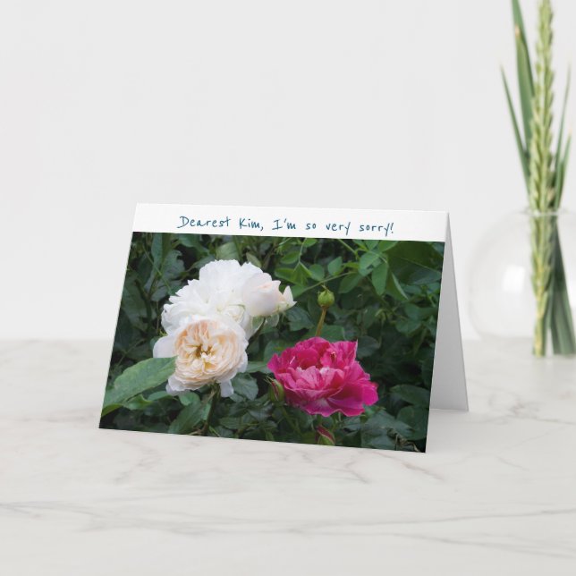 Tarjeta Lo siento, por favor, perdónenme Rosas. Elegante d (Anverso)