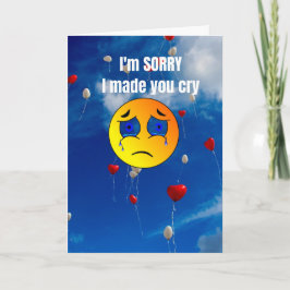 Tarjeta Lo siento por haberte hecho llorar.