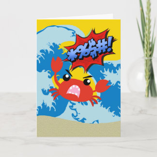 Tarjeta Lo siento por ser tan canalla con cangrejo enojado