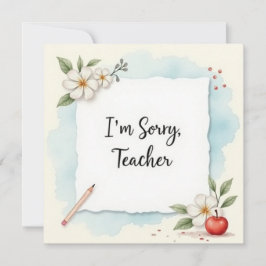 Tarjeta Lo siento, saludo para el profesor