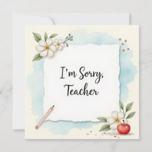 Tarjeta Lo siento, saludo para el profesor