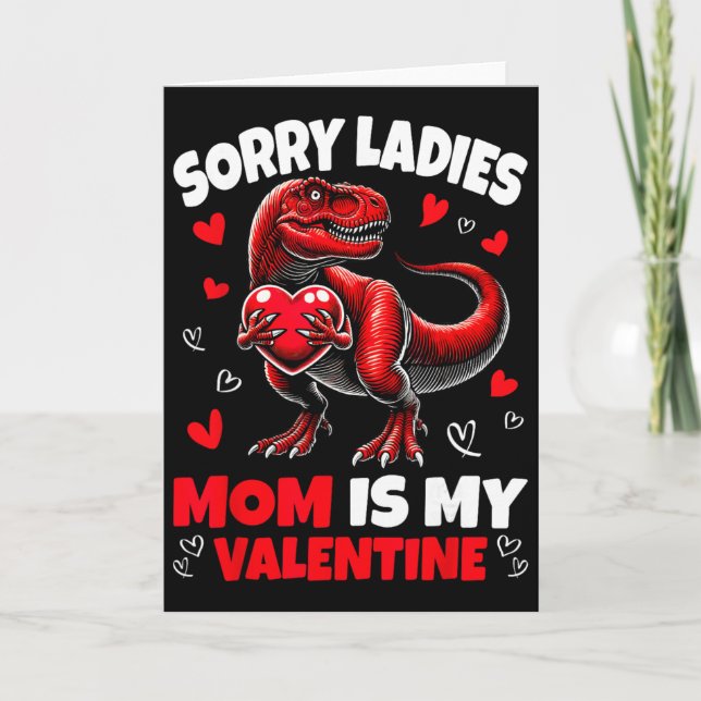 Tarjeta Lo siento señoras mamá es mi dinosaurio de San Val (Anverso)