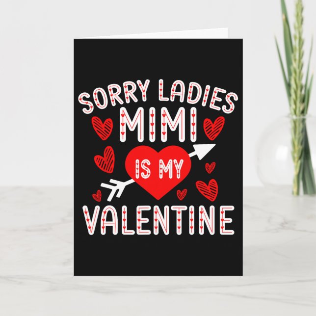 Tarjeta Lo siento señoras Mimi es mi San Valentín niños (Anverso)