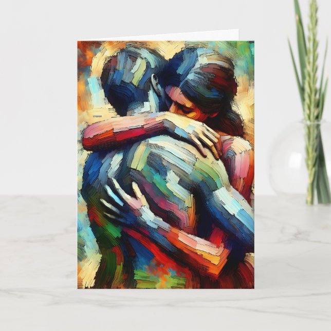 Tarjeta Lo Siento Tanto | El abrazo de Lover (Anverso)