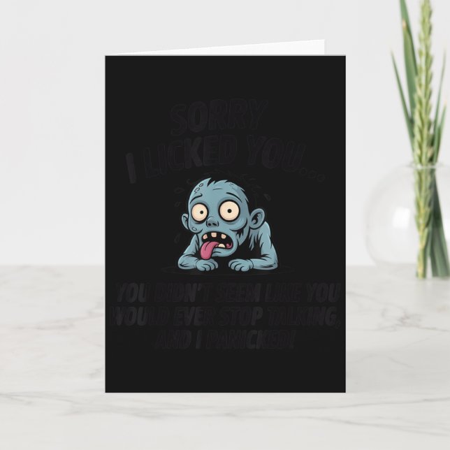 Tarjeta Lo siento, te lamí, no parecías que lo harías  (Anverso)