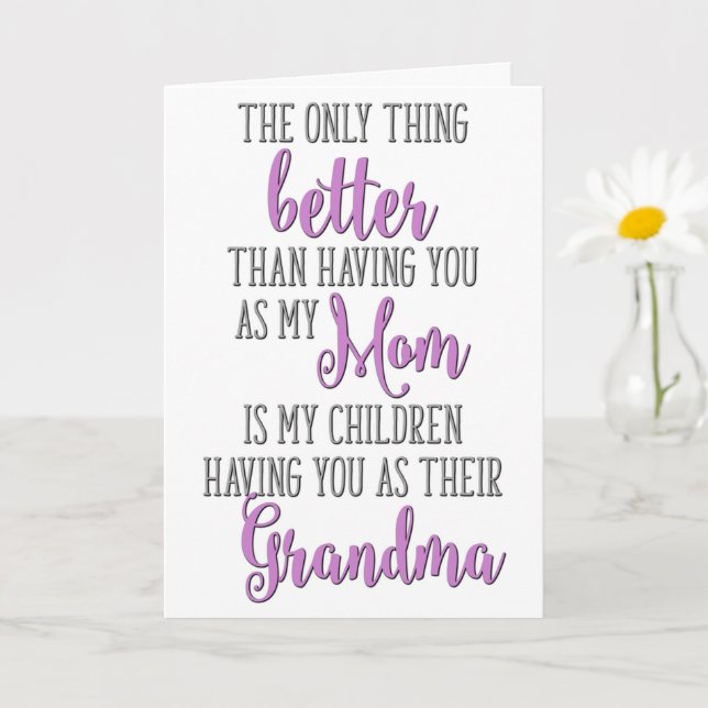 Tarjeta Lo único mejor que tenerte como mi mamá (Planta pequeña)