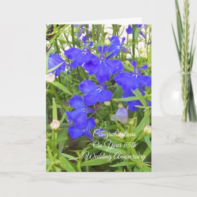 Tarjeta Lobelia Personalizada 65° Aniversario Boda (Anverso)