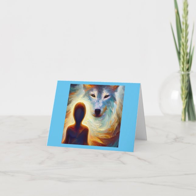 Tarjeta Lobo animal espiritual 3 (Anverso)