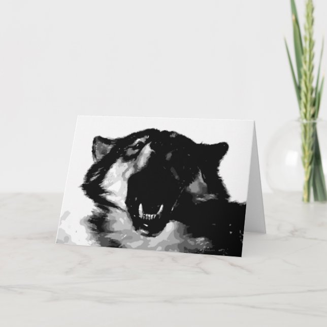 Tarjeta Lobo blanco y negro (Anverso)