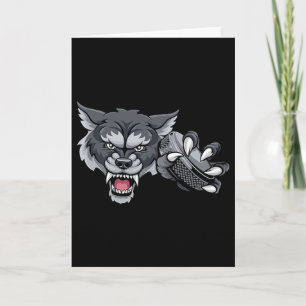 Tarjeta Lobo Caricatura Deportes Equipo de Lobos Mascota S