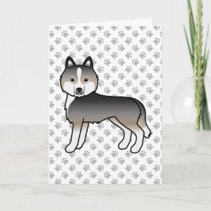Tarjeta Lobo Claro Husky Siberiano Gris Perro De Dibujos A