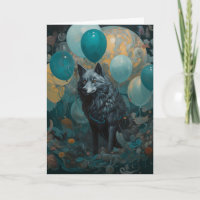 Lobo con globos Cumpleaños