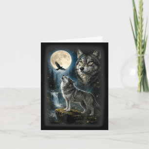 Tarjeta Lobo de la naturaleza bosque árboles lobos animal