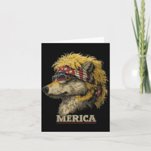 Tarjeta Lobo - Día divertido de la Independencia de EE. UU
