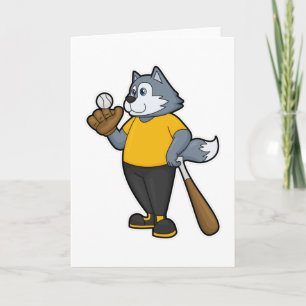 Tarjeta Lobo en béisbol con bate de béisbol