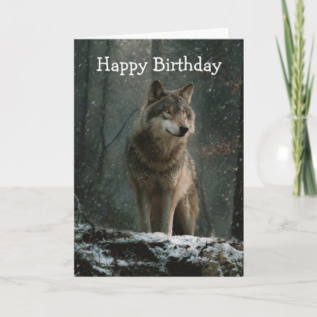 Tarjeta Lobo en invierno (Anverso)