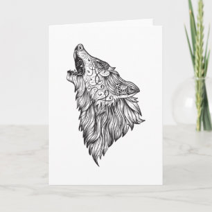 Tarjeta Lobo enojado