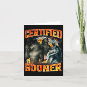 Tarjeta Lobo Gooner Certificado Funny Bootleg Meme Papá