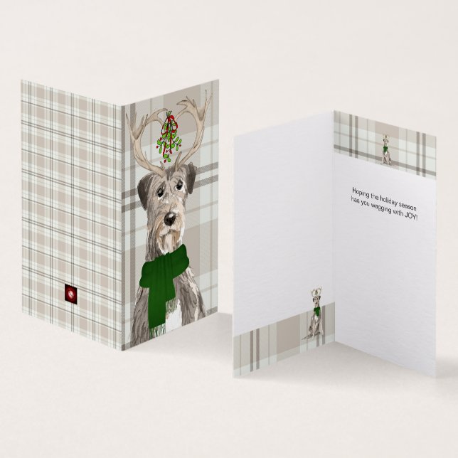 Tarjeta Lobo irlandés en pollos con una mancha de tierra (Interior y exterior)
