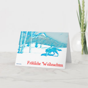 Tarjeta Lobo Solitario En Invierno - Navidad