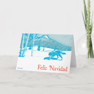 Tarjeta Lobo Solitario En Invierno - Navidad