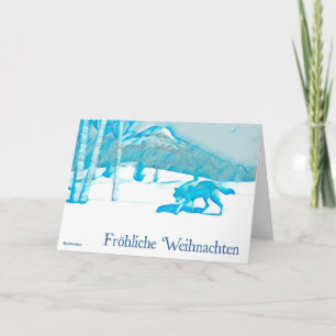 Tarjeta Lobo Solitario En Invierno - Navidad