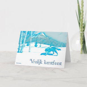 Tarjeta Lobo Solitario En Invierno - Navidad
