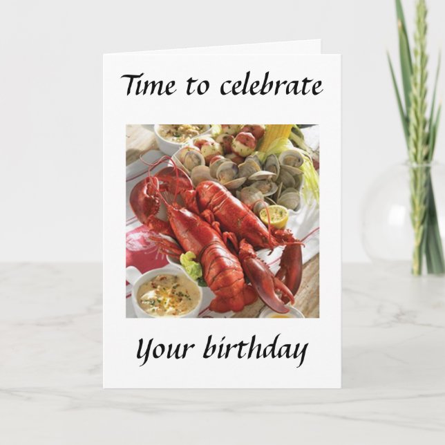 TARJETA LOBSTER BOIL BIRTHDAY WISHES (Anverso)