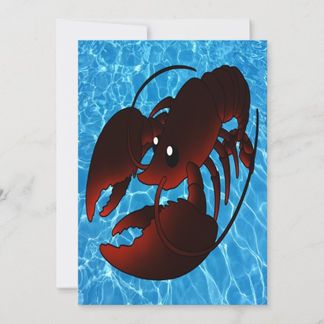 Tarjeta Lobster rojo Personalizado lindo (Anverso)