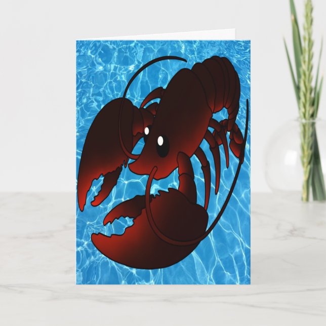 Tarjeta Lobster rojo Personalizado lindo (Anverso)