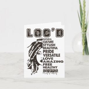 Tarjeta Loc'd Hair Black Queen Black History Month Afro Wo