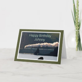 Tarjeta loco clásico a vapor, cumpleaños personalizado